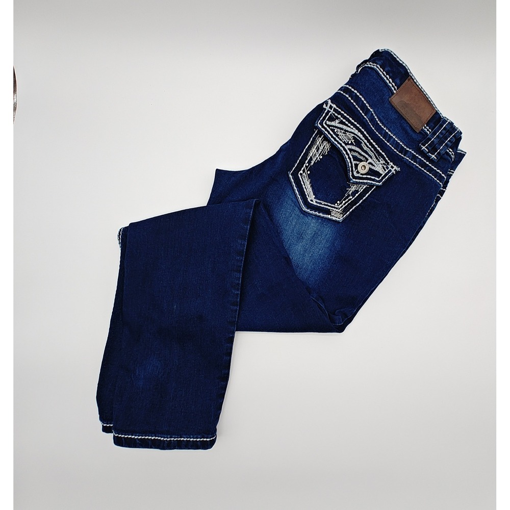 Maurices Bootcut Jeans Womens Large Short Dark Wash‎ Stretch Denim Western